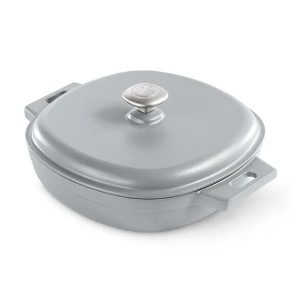 NEW PAMPERED CHEF ENAMELED CAST IRON SKILLET WITH LID - Picture 2 of 2